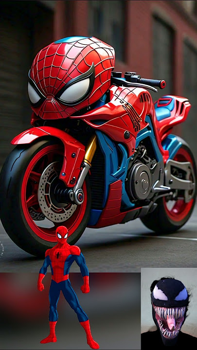Superheros but motorbike 💥😘 #avengers #marvel #spiderman #shorts