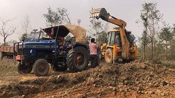 Loading Soil  | Backhoe Loader And Two Tractor Video @droneplanet2040