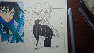 How to draw Gojo satoru from jujutsu kaisen manga | Manga panel art = jjk manga art