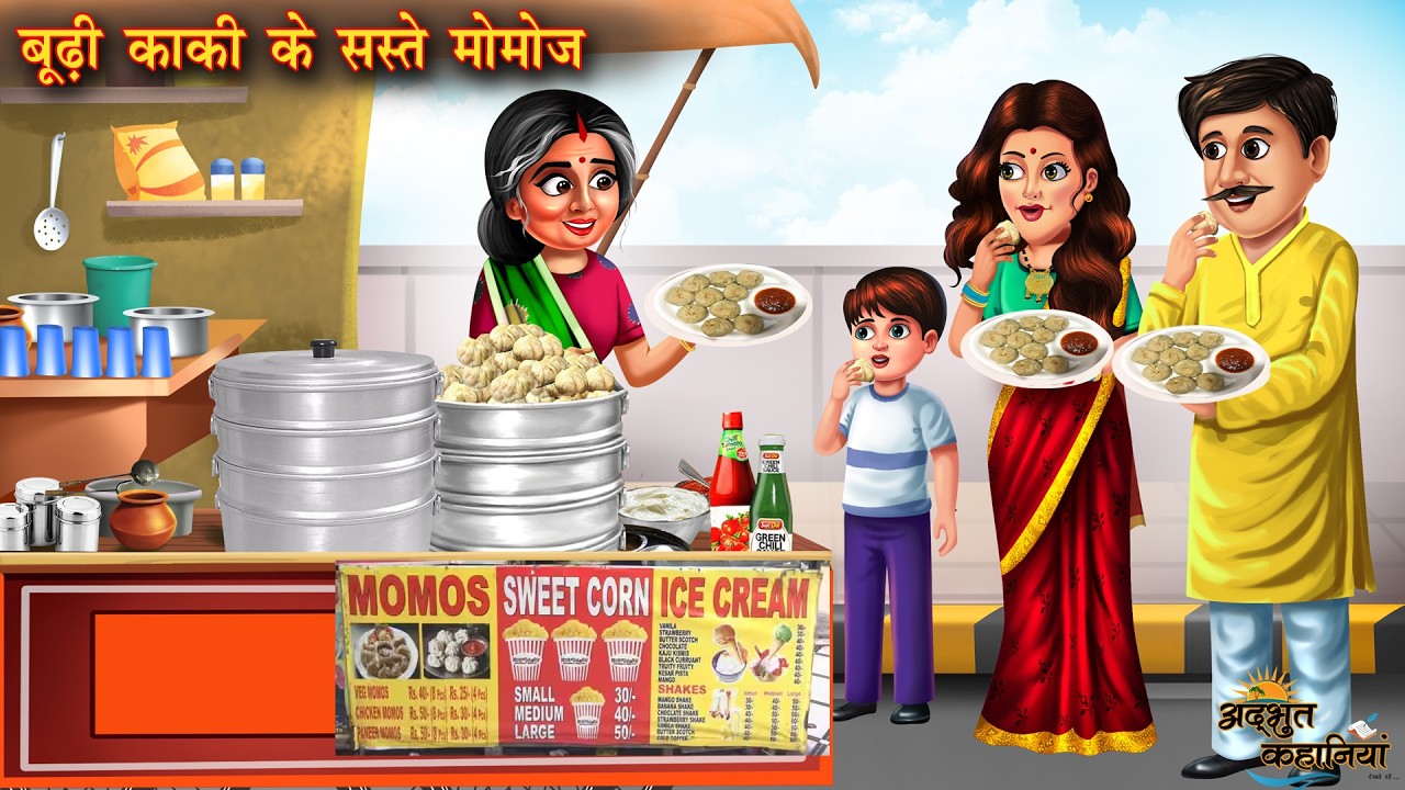 बूढ़ी काकी के सस्ते मोमोज | Budi Kaki Ke Saste Momose | Bedtime Mora | Moral stories | Hindi Stories
