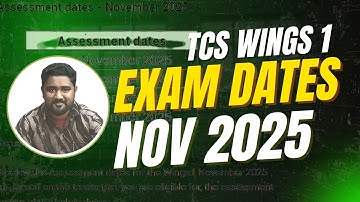 TCS Wings 1 NOV 2025 Exam Dates Published.