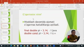 2-dars Java dasturlash tilining boshlang