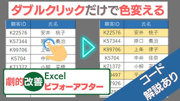 【Excelビフォーアフター】ダブルクリックで〇〇処理！面倒くさいをマクロで解決！