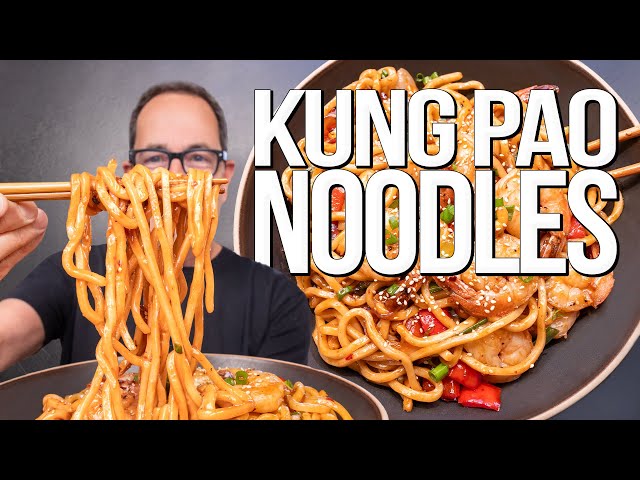 ONE PAN DINNER IN UNDER 15 MINS: KUNG PAO NOODLES | SAM THE COOKING GUY class=