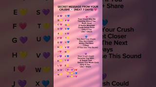 SECRET MESSAGE FROM YOUR CRUSH! 💌🔮 (NEXT 7 DAYS) 💖✨ #shorts SECRET MESSAGE FROM YOUR CRUSH! 💌🔮 (NEXT 7 DAYS) 💖✨ #shorts