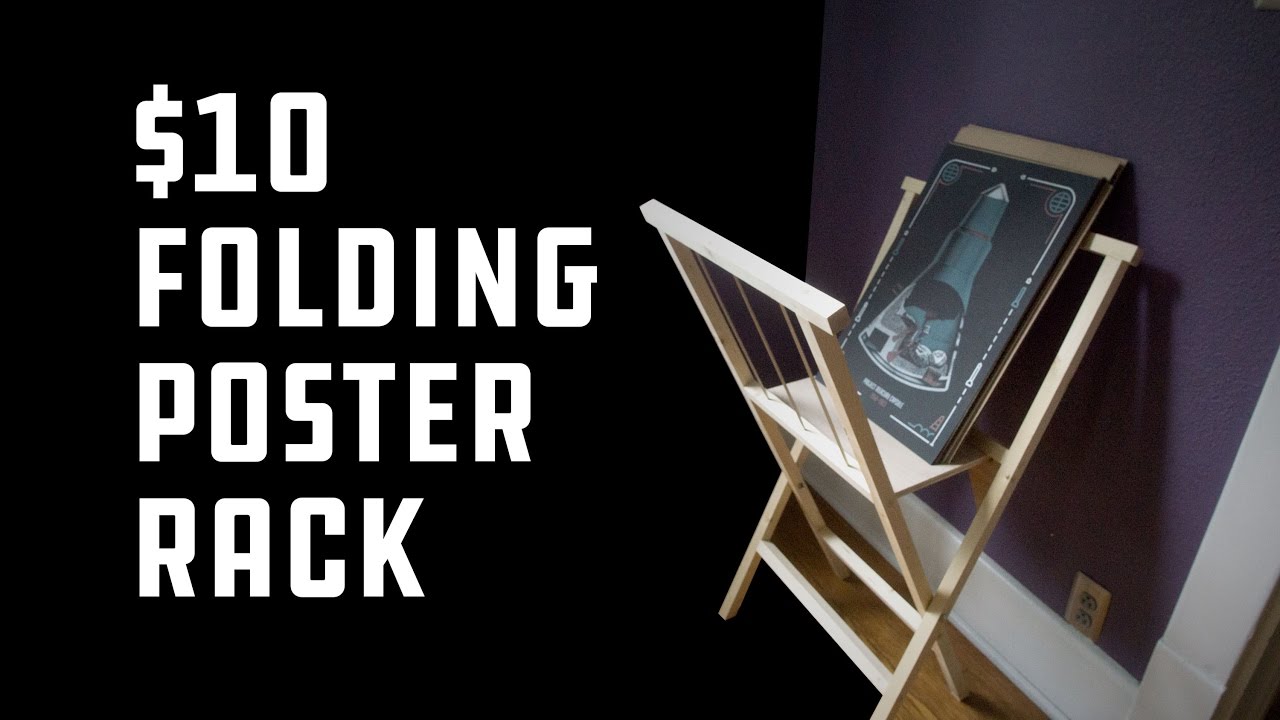 $10 Poster Display Rack - Woodworking Process Video 