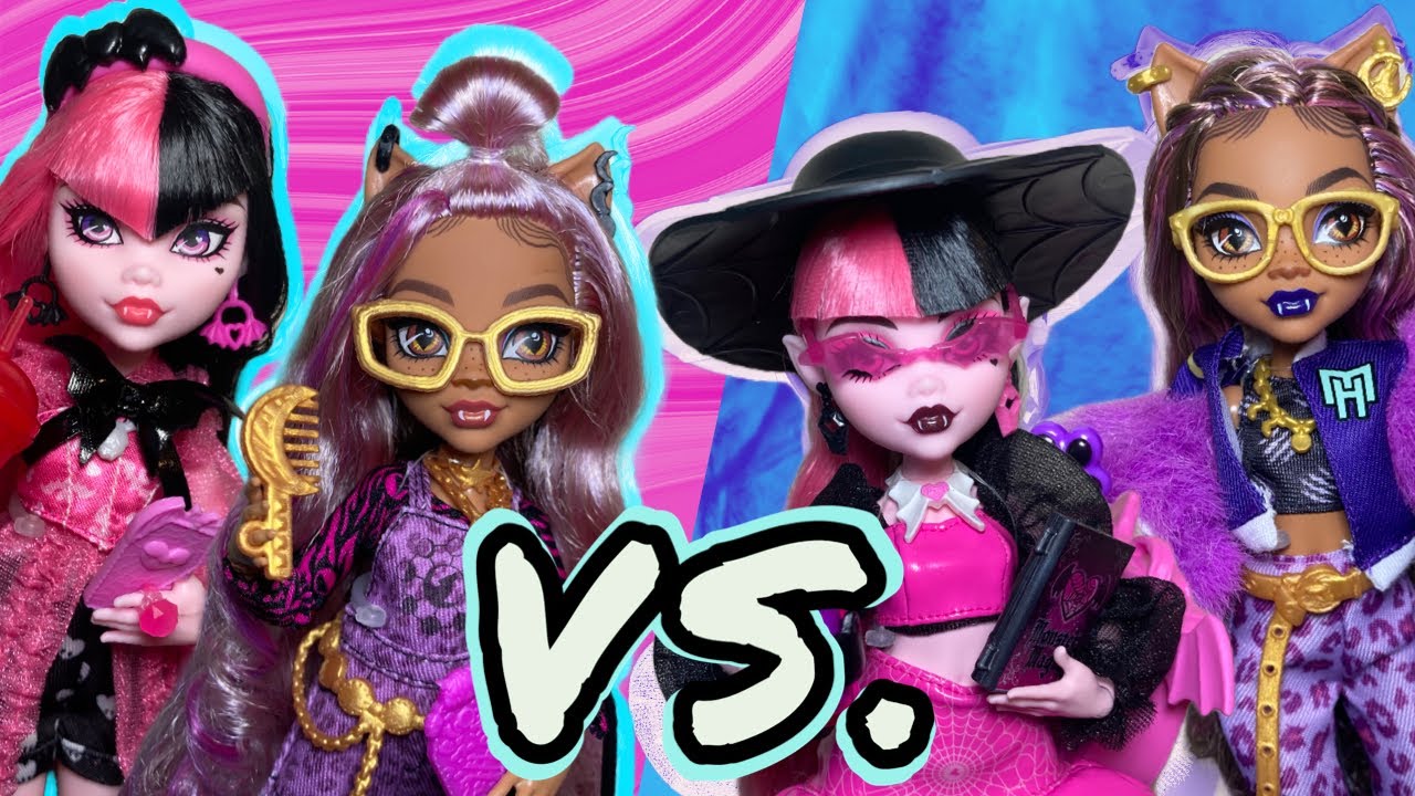 Monster High DRACULAURA & CLAWDEEN Doll Review! Core Classic VS. Core ...