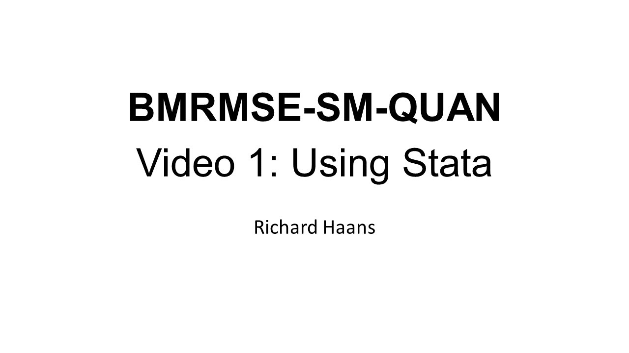 Video tutorial 1: Using Stata - YouTube