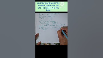 🤫Find The Coordinate Of The Pt Which Divides The Join Of (-1,7) And (4,-3)In The Ratio 2:3.#maths#yt