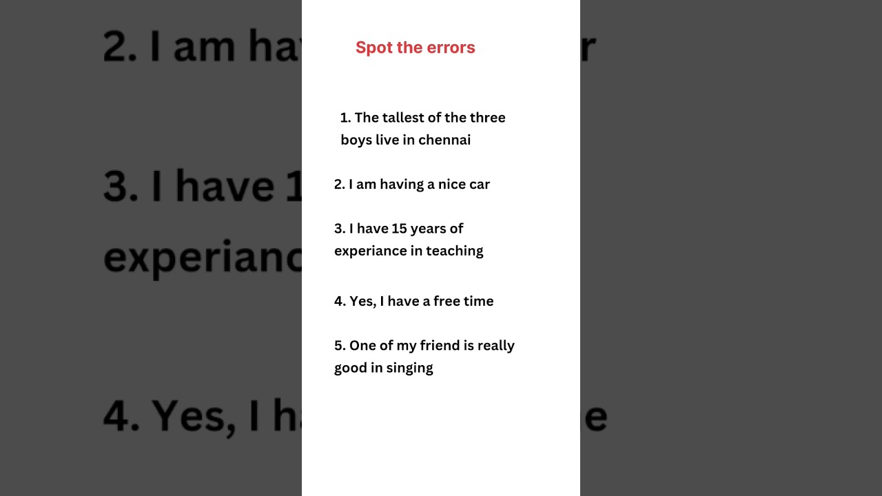 Spot the errors | Easy English | Spoken English | Speak English fluently and confidently