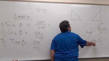 finding sin, cos, & tan of phi using the 3 trig definitions after labeling sides