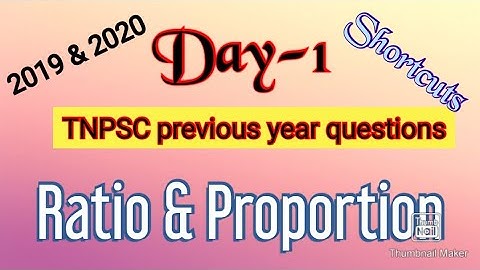 RATIO AND PROPORTIONAL|DAY 1|SHORTCUTS|Tnpsc previous year question paper series