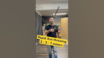 World champion axe and knife thrower are tossing some rapid axes at targets 3, 5 and 7 meters away!