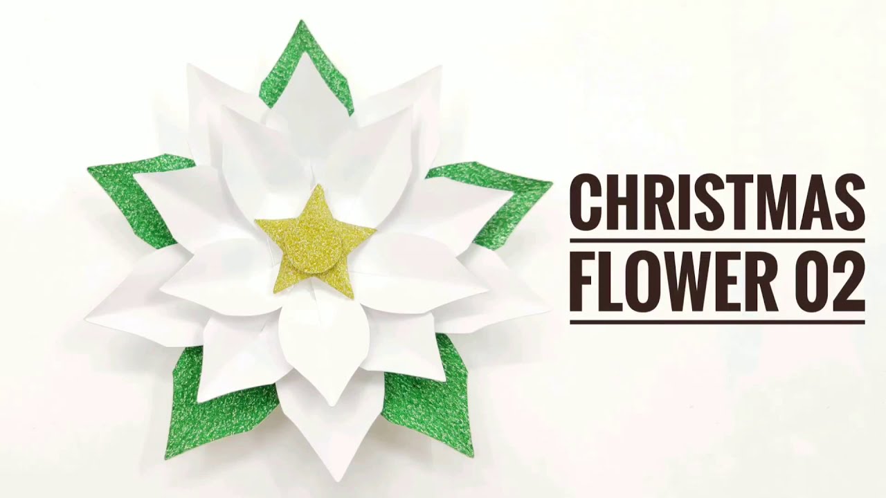 DIY paper Christmas flower 02 Handmade paper flower backdrop Paper