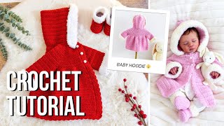 EASY Crochet Baby Coat with Hood! (with a COSY Fur Trim)