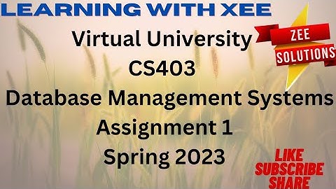 CS403 Assignment 1 spring 2023 virtual University of pakistan