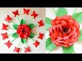 PAPER FLOWER WALL HANGING | PAPER ROSE FLOWER CRAFT| PAPER ROSE WALL CRAFT