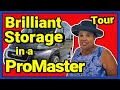 TOUR - PROMASTER- Fantastic Van Build and Phenomenal Storage in Brilliant Ram ProMaster!