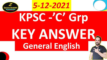 KPSC Group C Key Answer with Analysis  (5-12-2021)  By Ramesh Pujari  #ramu_Pujari