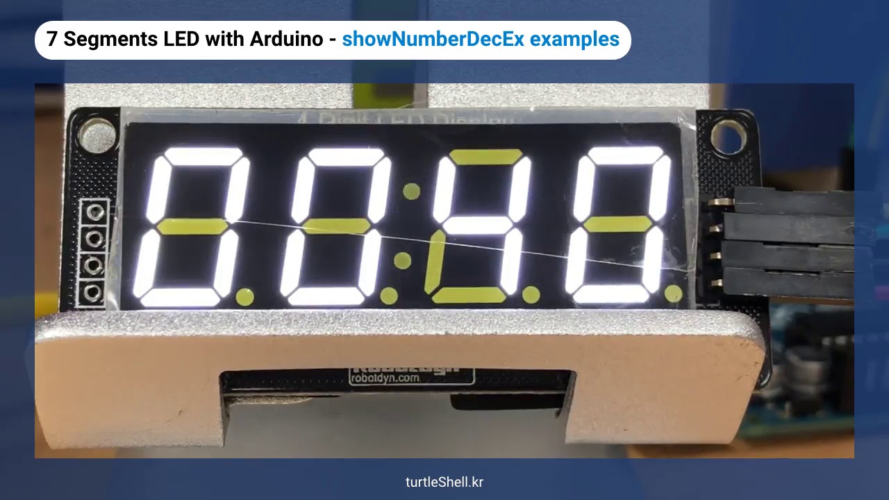 7 Segments LED with Arduino - showNumberDecEx example - YouTube