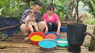 18 year old single mother: Making five-color sticky rice to sell - Ly Tieu An's new happiness