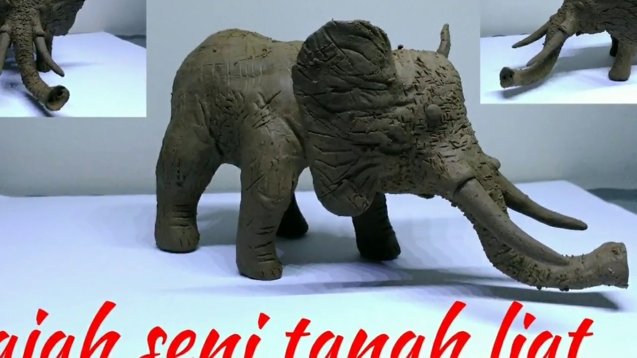 Membuat gajah dari  tanah  liat  1 clay art YouTube