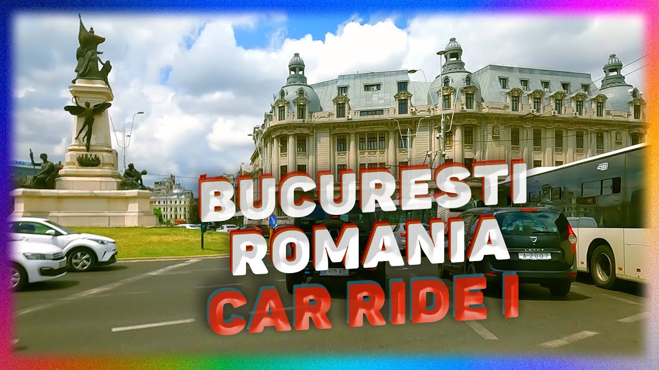 The Сity Of Bucuresti - The Capital Of Romania. Car Ride . Dance Music