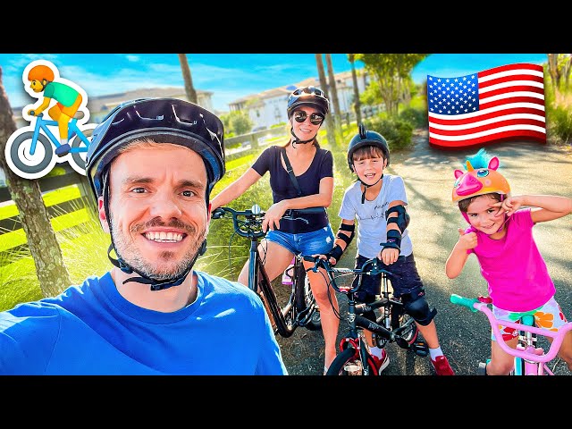 PASSEIO DE BICICLETA E CHUVA EM ORLANDO - Família Brancoala nos