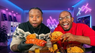 SEAFOOD BOIL MUKBANG | JUMBO LOBSTER TAILS | SHRIMP | SPICY NOODLES |SEAFOOD BOIL | ASMR EATING