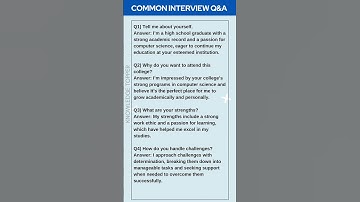 4 Most Common Interview Questions and Answers for College and University Admission