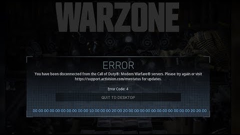 Error Code 4 Fix Warzone Call of Duty, حل مشكلة الأرور كود 4 وور زون,  Код ошибки 4, решение