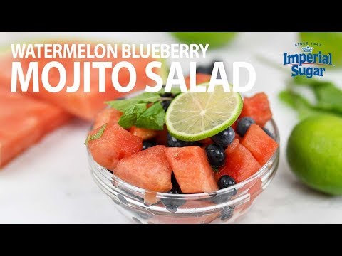 How To Make a Watermelon Blueberry Mojito Salad