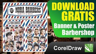 Desain Spanduk dan Poster Barbershop | Free Download File CorelDraw #AnsedProject