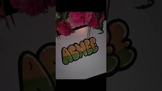 Calligraphy Easiest way to write bubble letters💞 #shorts #ytshorts #art #viral