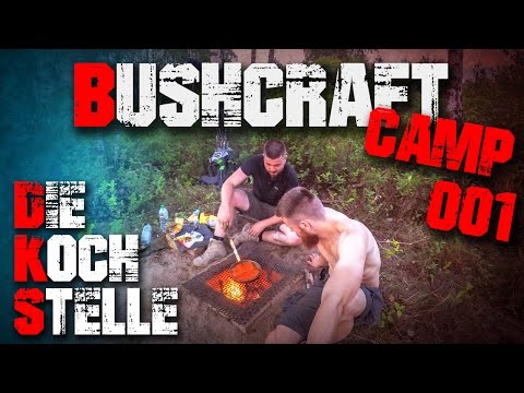 #001 - Kochstelle Ofen Übernachtung - Bushcraft Camp Survival - Deutschland (german/deutsch)