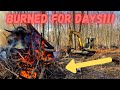 Loading BIG Brush Fires with an Excavator!!