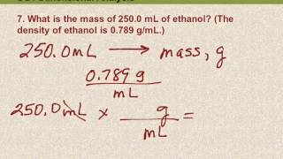 10 Sg1 7 Convert Ml To G Using Density Youtube