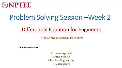 Problem-solving session Week 2: Differential equation for engineers