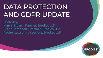 Data Protection and GDPR update
