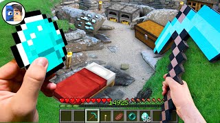 Minecraft in Real Life POV - SECRET BASE in Realistic Minecraft RTX Texture Pack 創世神第一人稱真人版