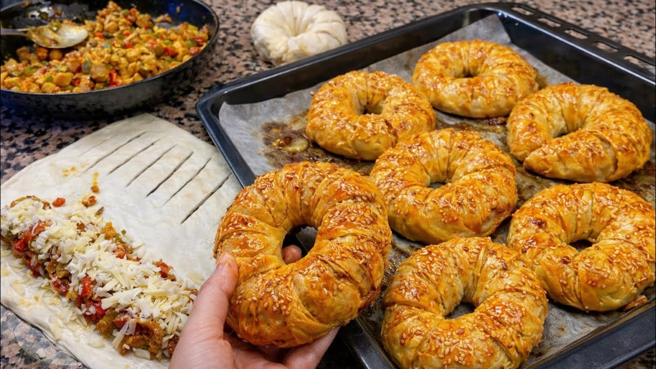 دارو ضجة كبيرة هاد الأيام🔥فطائر بعجينة المسمن السحرية بحشوة سهلة واقتصادية 