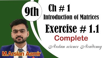Matrices and determinant/9th class math / lecture 01 / exercise 1.1/urdu, Hindi/math city