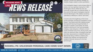 Unlicensed personal care home shut down by Roswell police