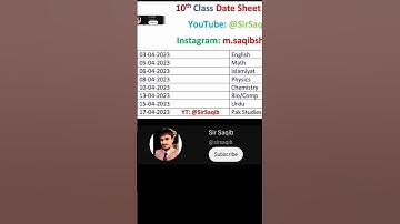 10 Class Date Sheet 2023 | 10th final date sheet 2023 - Punjab Board Exam 2023 | class 10 date sheet