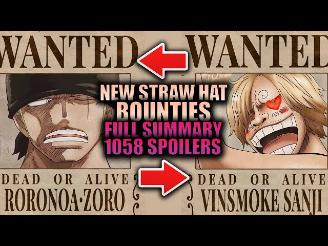 One Piece manga chapter 1058 spoilers reveal new billion berry bounties