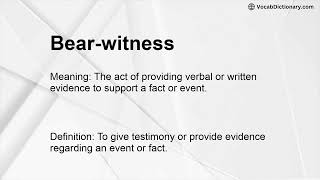 Bear-witness Meaning