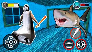 Playing as Granny vs Great White Shark vs Spider-man in Granny House - Funny Horror Game