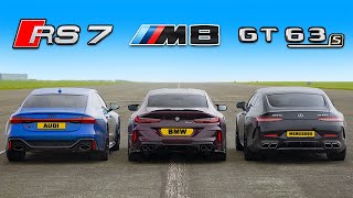 【ドラッグレース！】アウディ RS7 vs BMW M8 vs メルセデス AMG GT 63 S