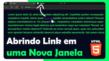Abrindo Link em uma Nova Janela com HTML