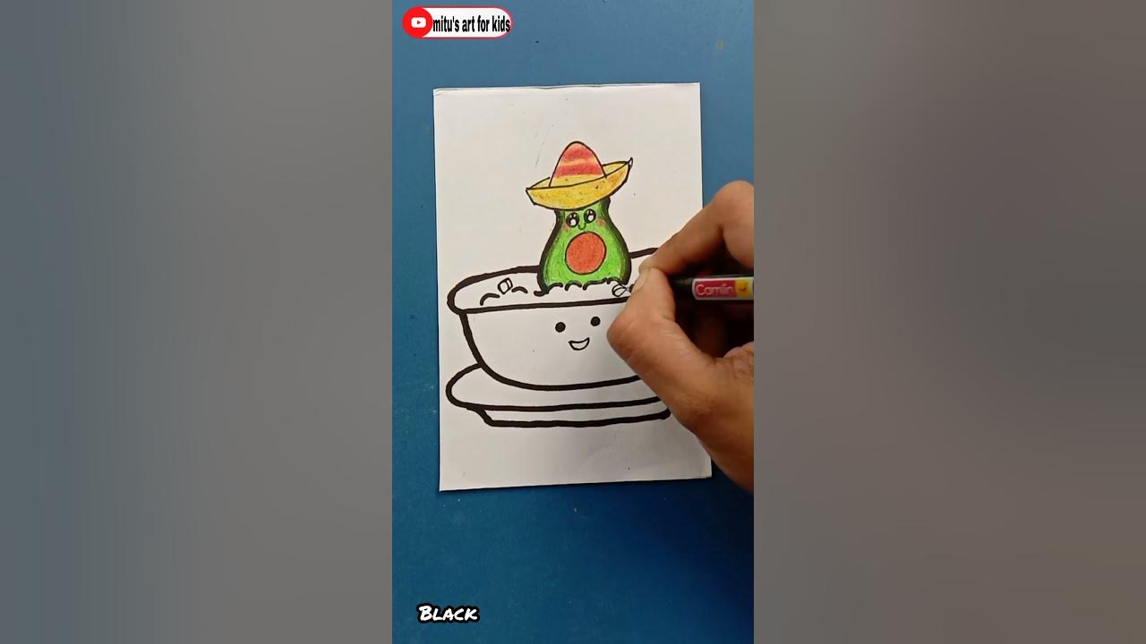 How to draw an avocado Guacamole drawing shorts YouTube